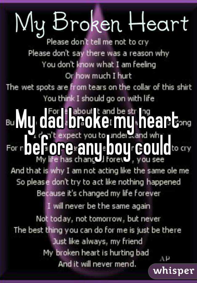 My dad broke my heart before any boy could