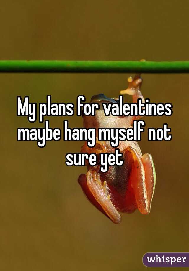 My plans for valentines maybe hang myself not sure yet 