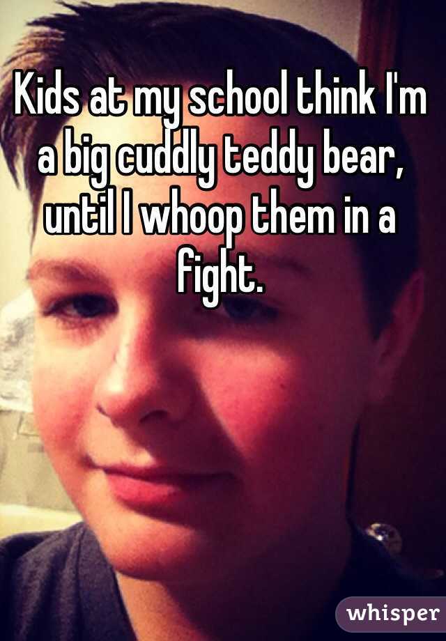 Kids at my school think I'm a big cuddly teddy bear, until I whoop them in a fight.