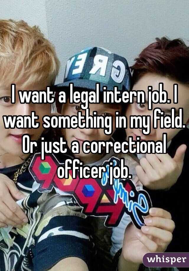 I want a legal intern job. I want something in my field. Or just a correctional officer job.