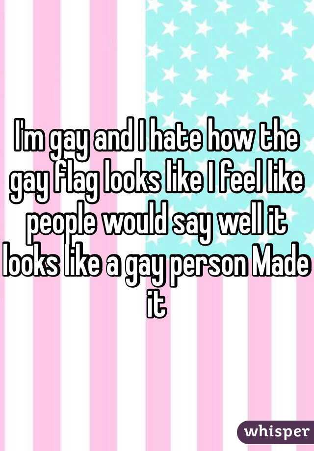 I'm gay and I hate how the gay flag looks like I feel like people would say well it looks like a gay person Made it