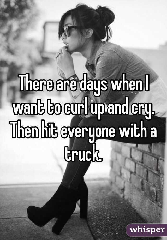 There are days when I want to curl up and cry. 
Then hit everyone with a truck.