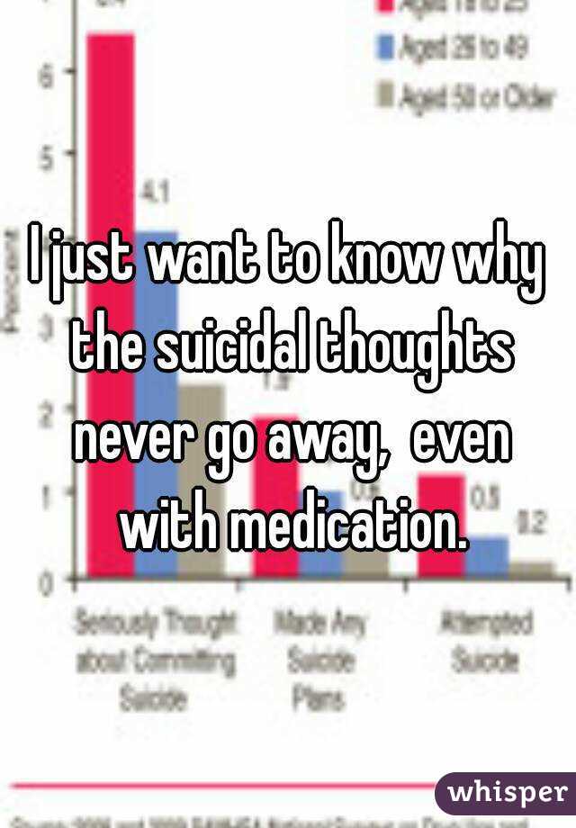 I just want to know why the suicidal thoughts never go away,  even with medication.