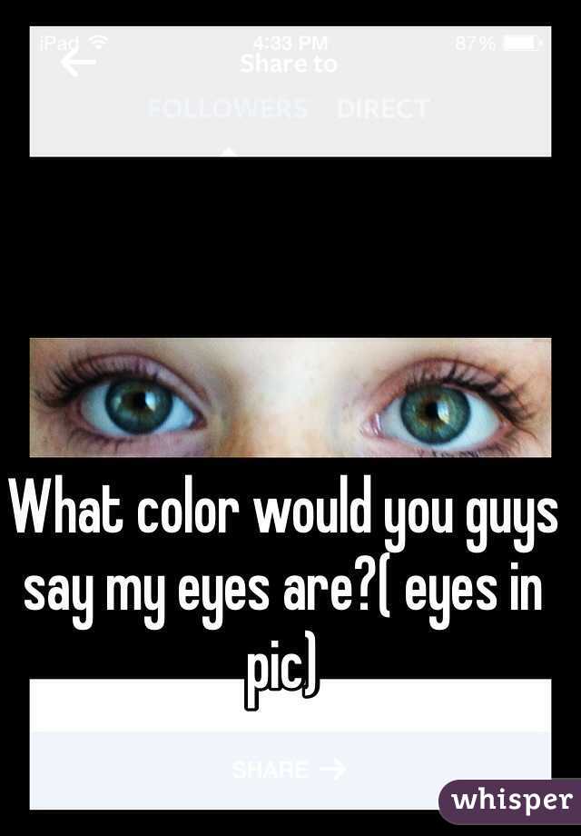 What color would you guys say my eyes are?( eyes in pic)