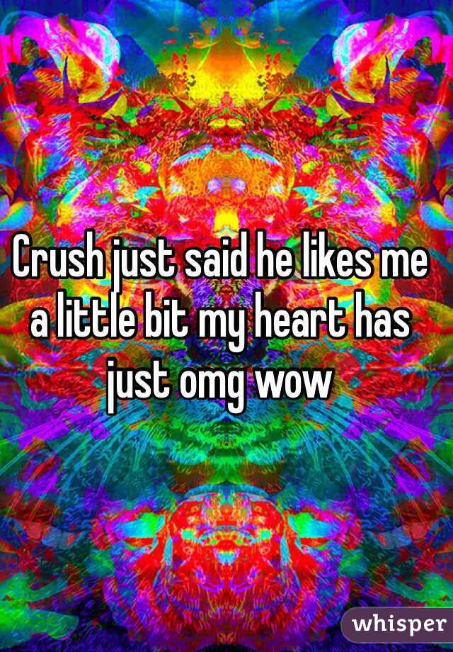 Crush just said he likes me a little bit my heart has just omg wow 