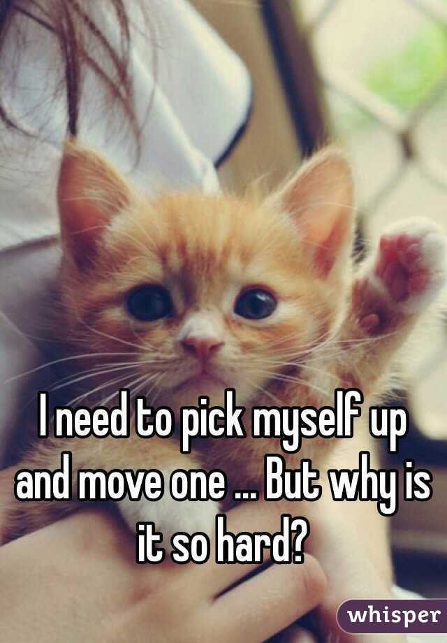 I need to pick myself up and move one ... But why is it so hard?