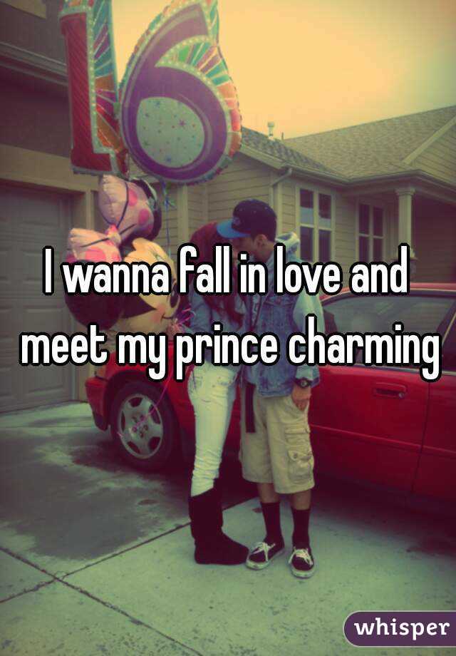 I wanna fall in love and meet my prince charming
