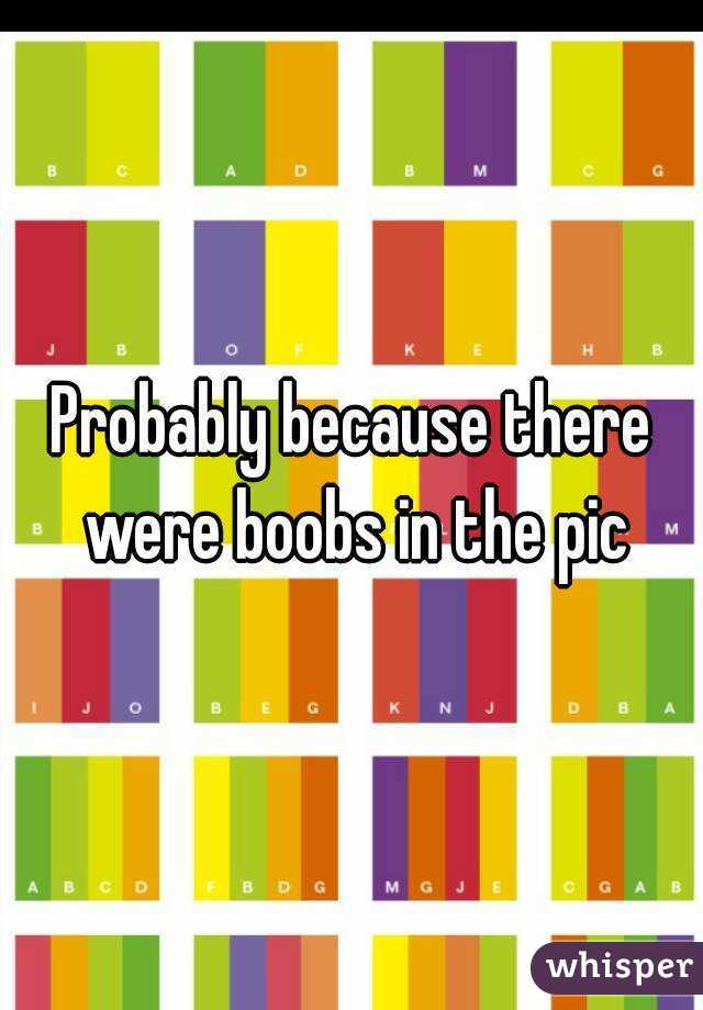 Probably because there were boobs in the pic