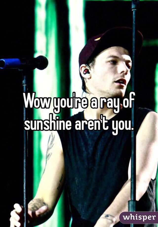 Wow you're a ray of sunshine aren't you. 