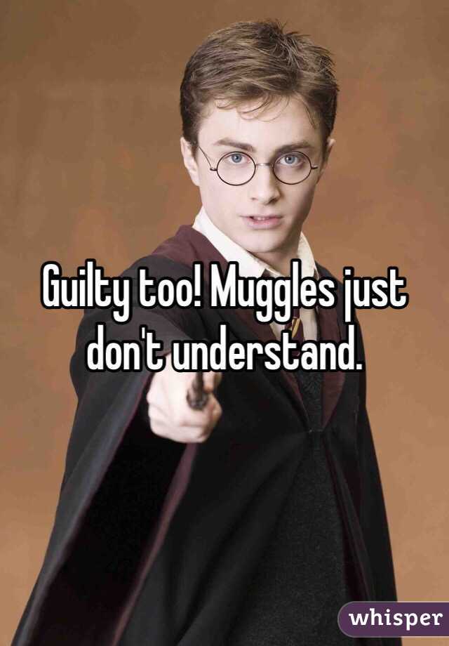 Guilty too! Muggles just don't understand. 