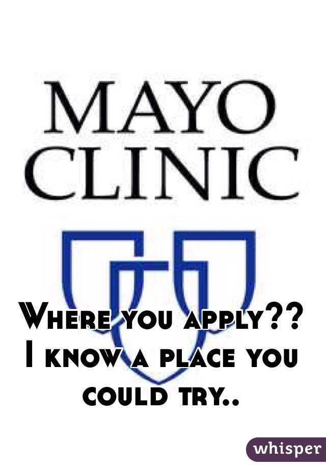 Where you apply?? 
I know a place you could try..