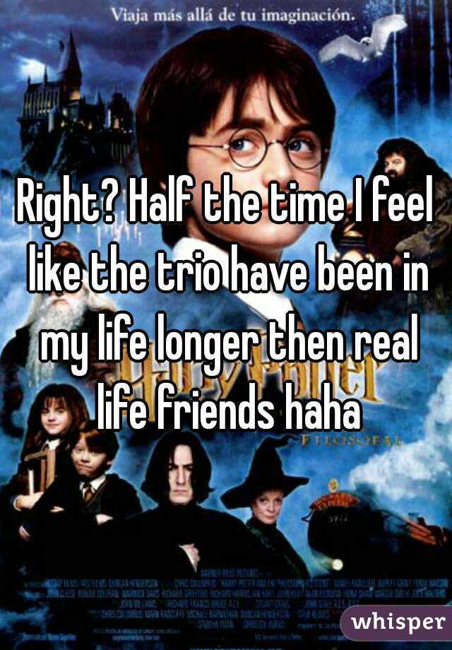Right? Half the time I feel like the trio have been in my life longer then real life friends haha
