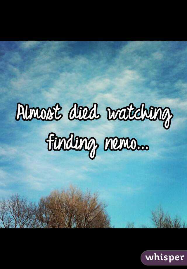 Almost died watching finding nemo...