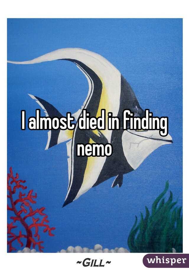 I almost died in finding nemo