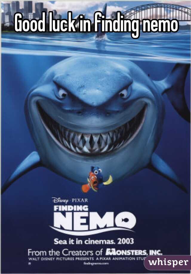 Good luck in finding nemo 