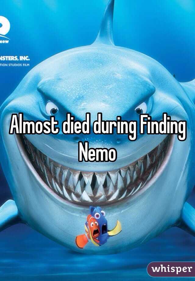 Almost died during Finding Nemo