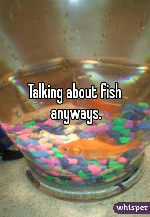 Talking about fish anyways.