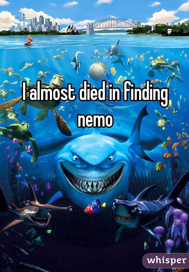 I almost died in finding nemo 