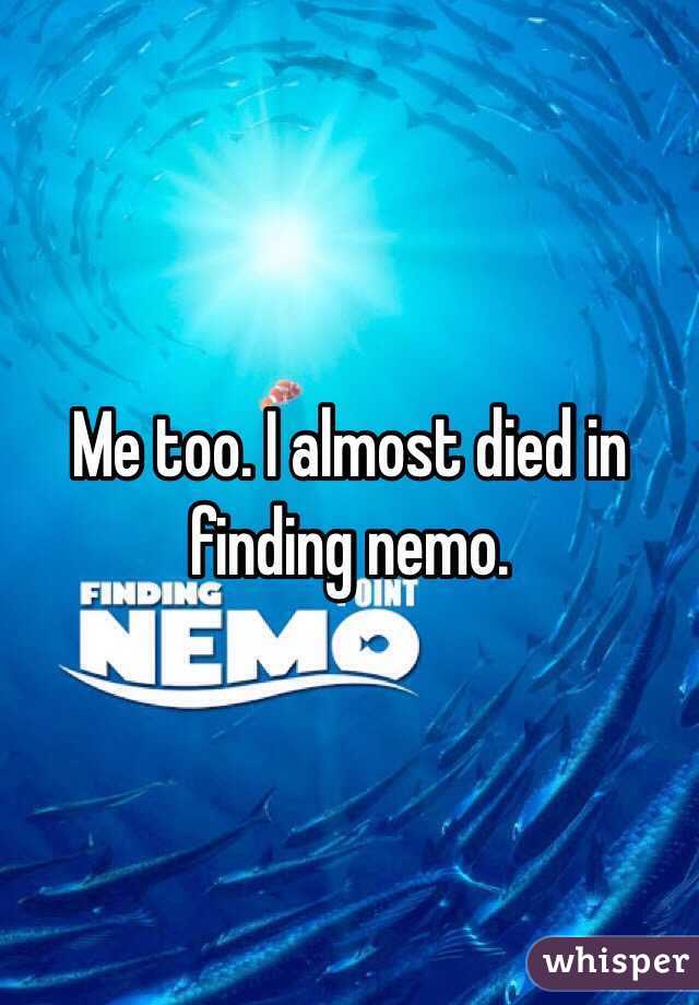 Me too. I almost died in finding nemo. 