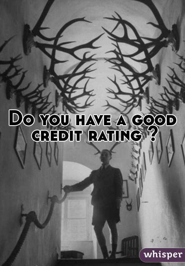 Do you have a good credit rating ?