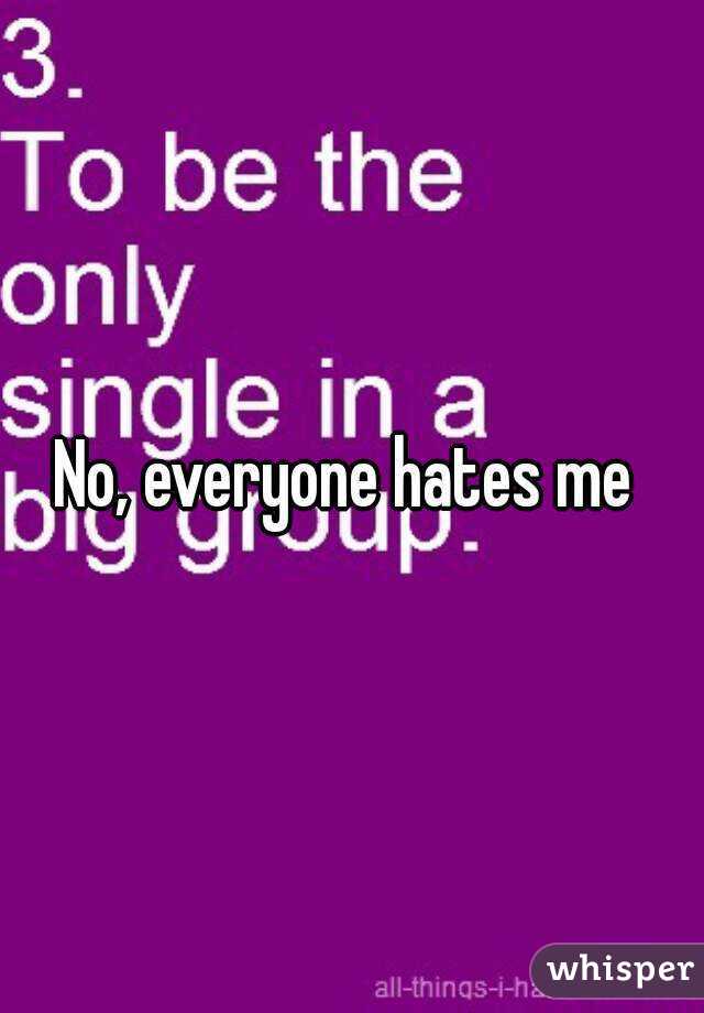 No, everyone hates me 