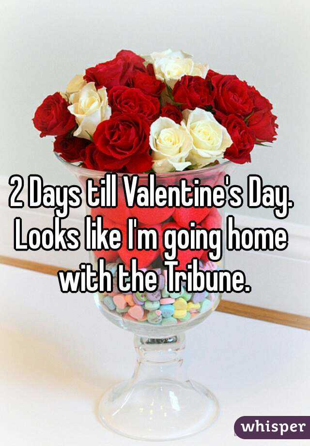 2 Days till Valentine's Day.
Looks like I'm going home with the Tribune.
