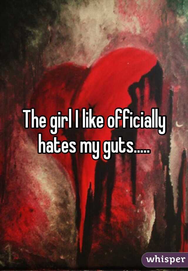 The girl I like officially hates my guts..... 