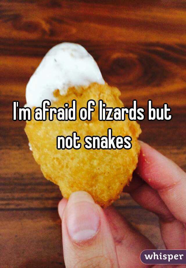 I'm afraid of lizards but not snakes
