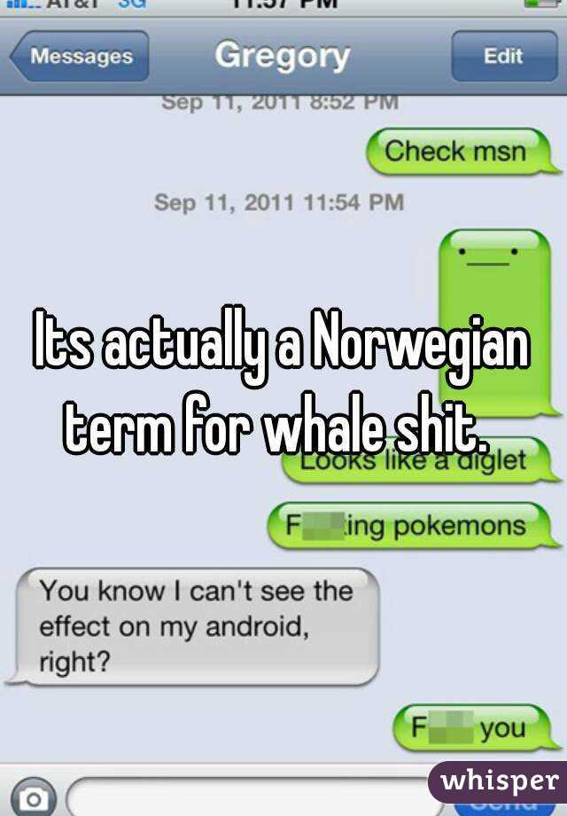 Its actually a Norwegian term for whale shit.  