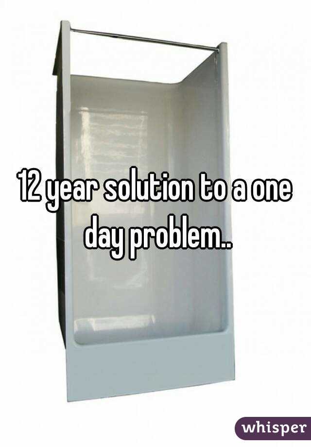 12 year solution to a one day problem..