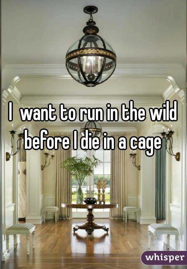 I  want to run in the wild before I die in a cage 