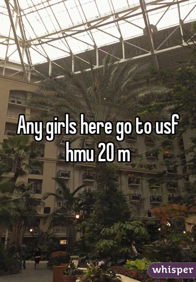 Any girls here go to usf hmu 20 m 