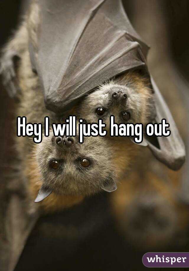 Hey I will just hang out