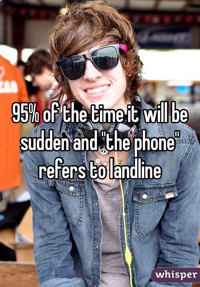 95% of the time it will be sudden and "the phone" refers to landline