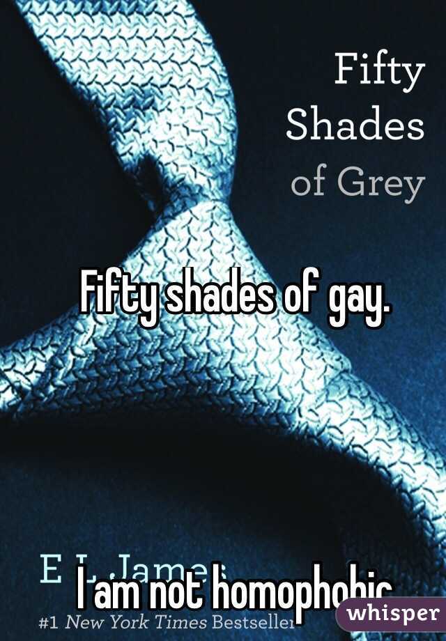 Fifty shades of gay. 




I am not homophobic
