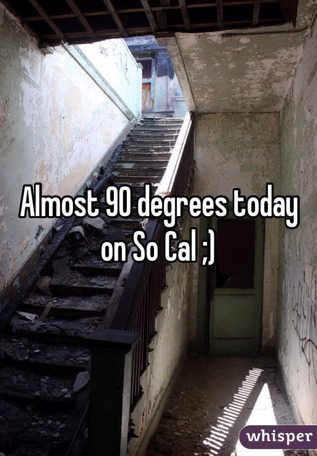 Almost 90 degrees today on So Cal ;)