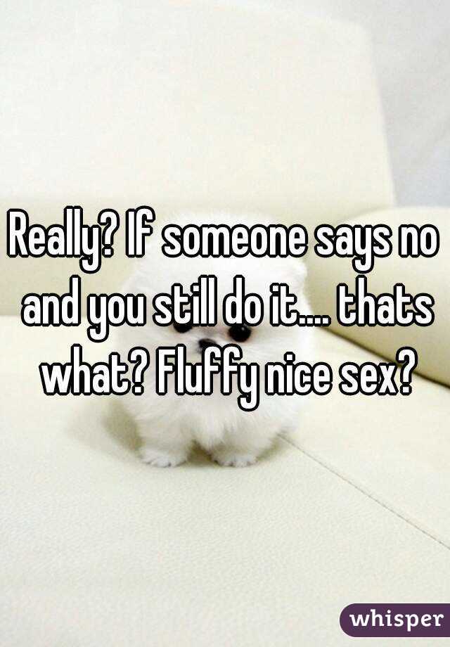 Really? If someone says no and you still do it.... thats what? Fluffy nice sex?