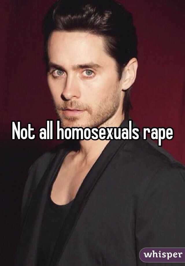 Not all homosexuals rape