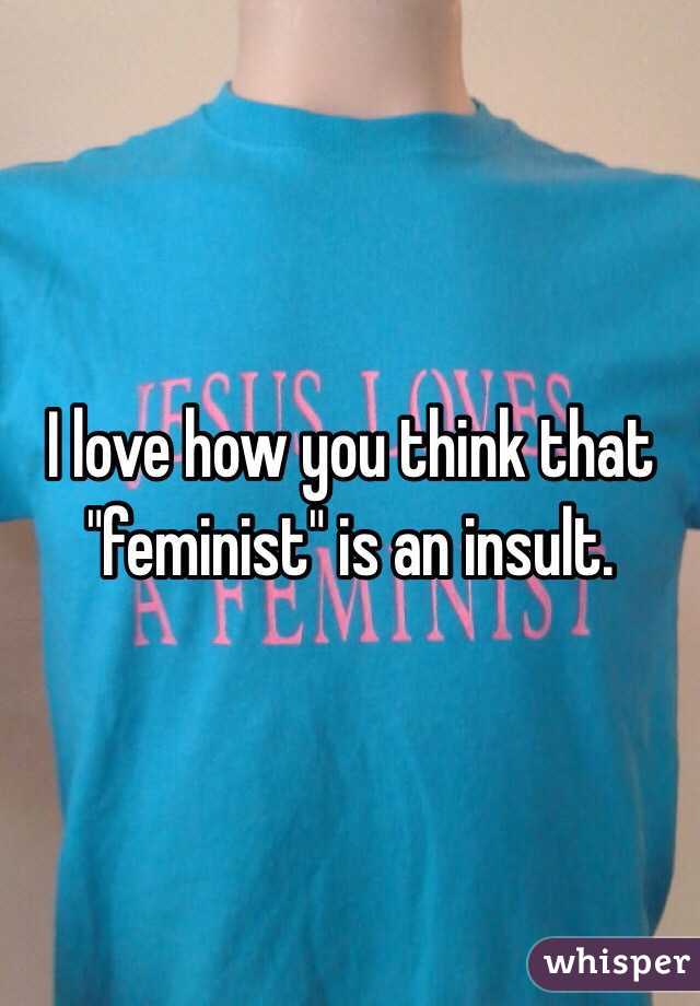 I love how you think that "feminist" is an insult.