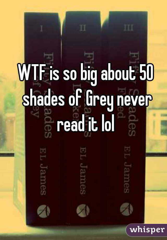 WTF is so big about 50 shades of Grey never read it lol 