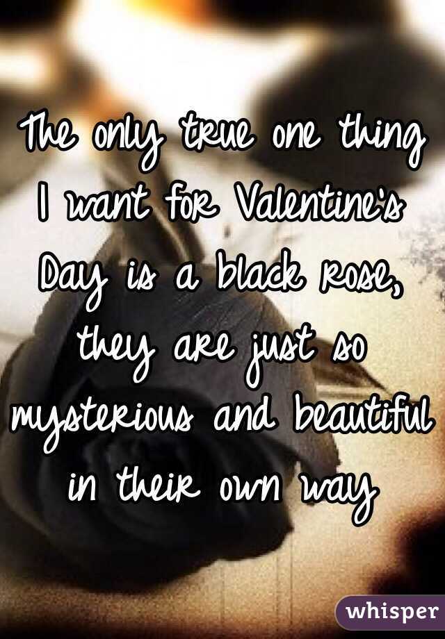 The only true one thing I want for Valentine's Day is a black rose, they are just so mysterious and beautiful in their own way
