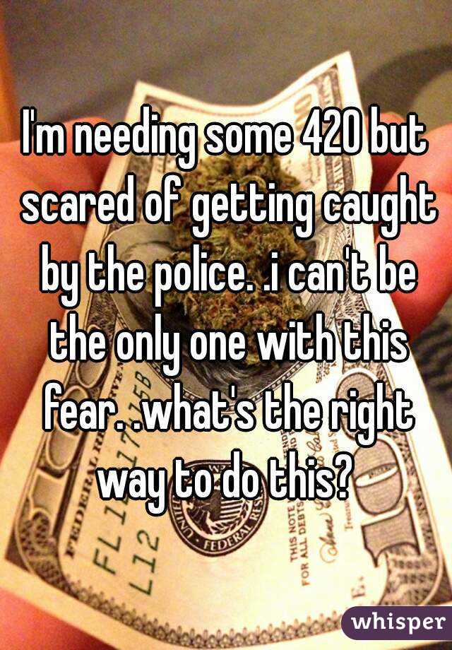 I'm needing some 420 but scared of getting caught by the police. .i can't be the only one with this fear. .what's the right way to do this? 