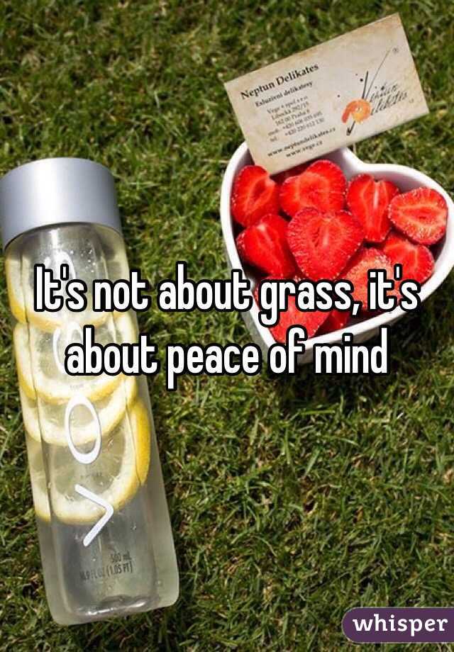 It's not about grass, it's about peace of mind
