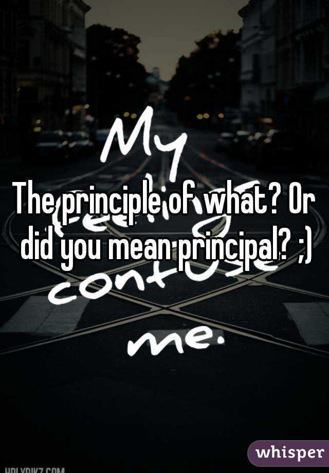 The principle of what? Or did you mean principal? ;)
