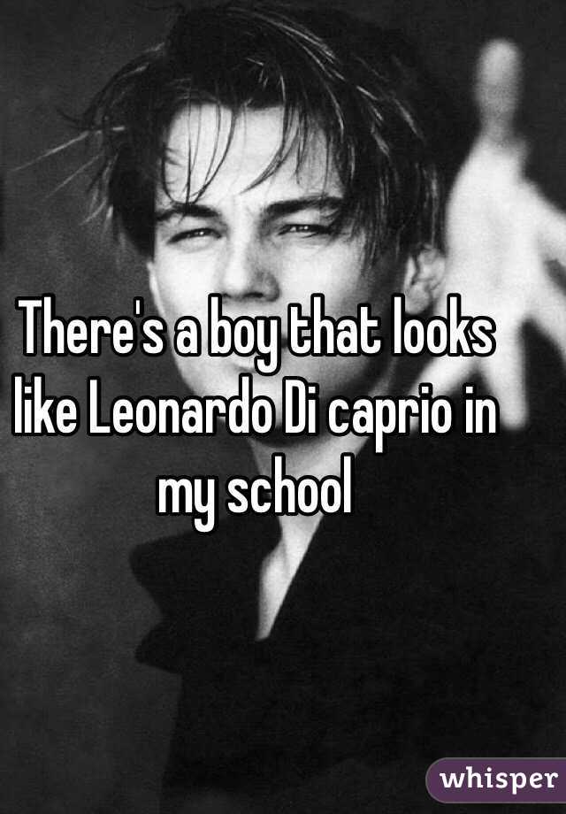 There's a boy that looks like Leonardo Di caprio in my school 