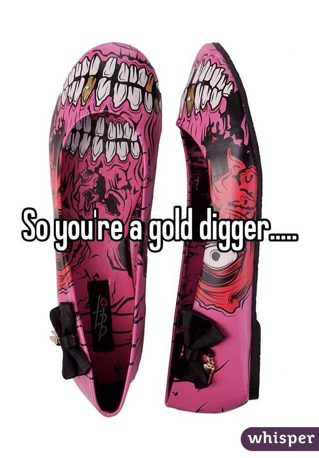 So you're a gold digger.....