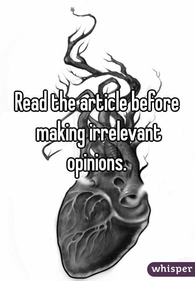 Read the article before making irrelevant opinions. 