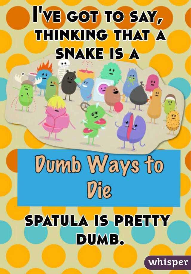 I've got to say, thinking that a snake is a 








spatula is pretty dumb.