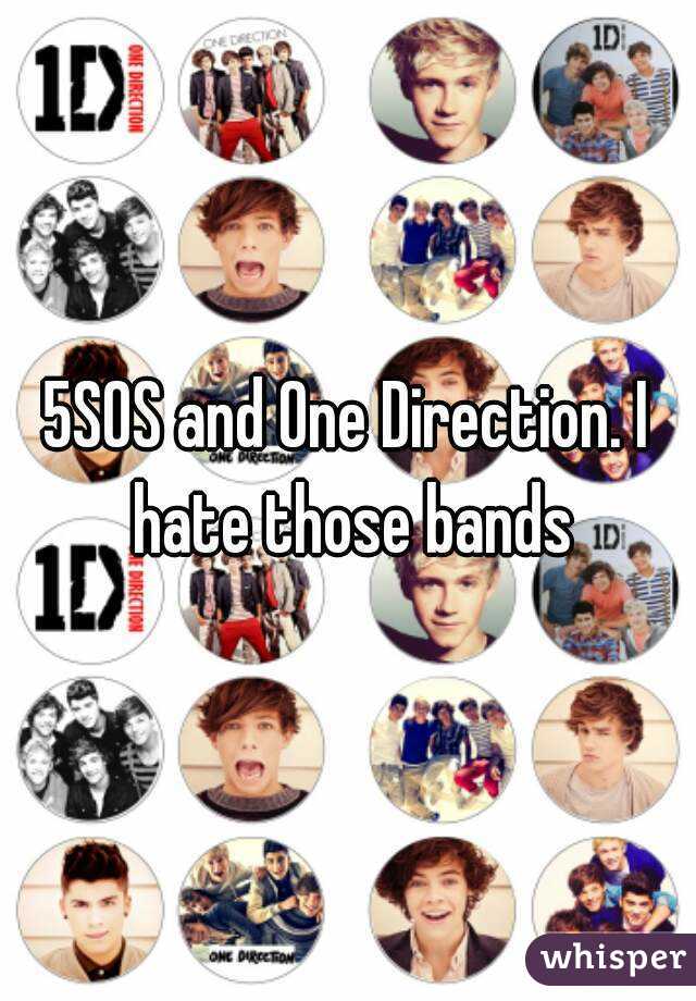 5SOS and One Direction. I hate those bands
