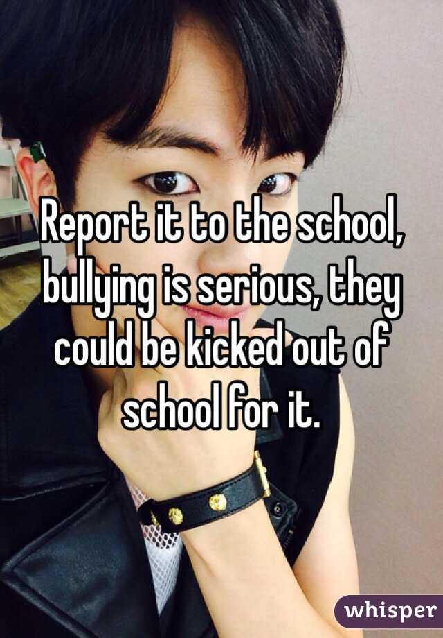 Report it to the school, bullying is serious, they could be kicked out of school for it.